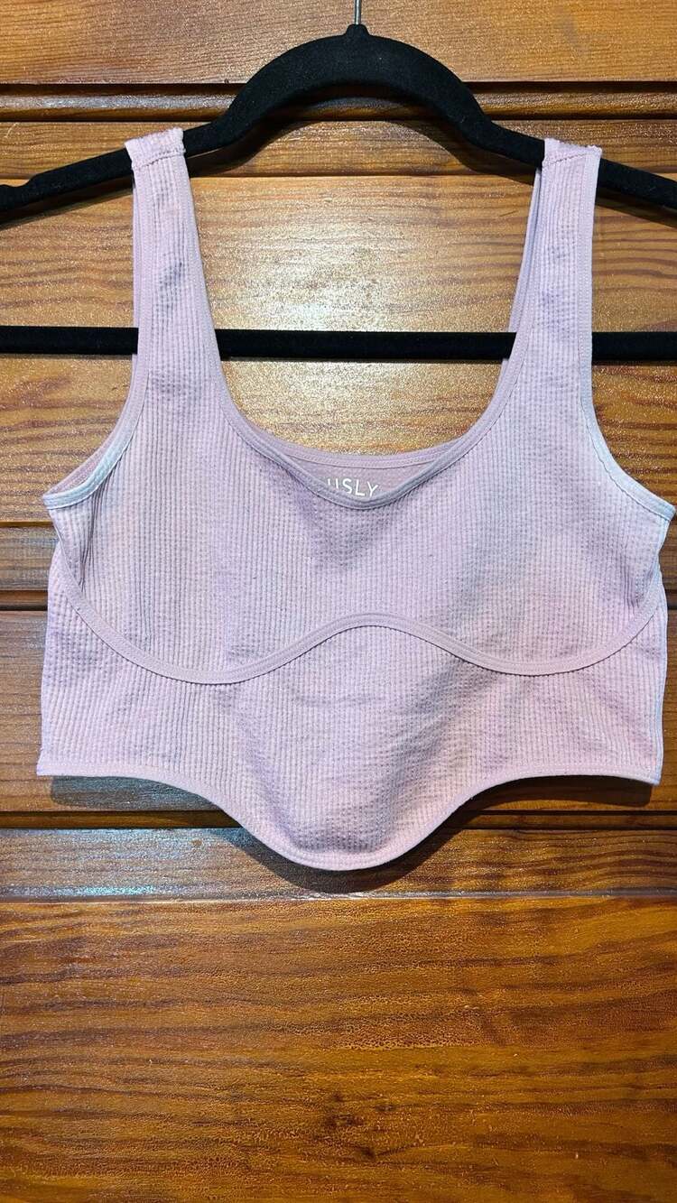 Aeropostale Seriously Soft Seamless Cropped Corset Tank Size S Pink